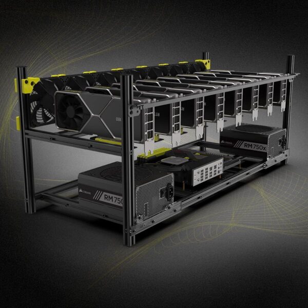 Veddha V4C Upgraded 8 to 12GPU Mining Rig Open-Air Miner Case Crypto Bitcoin Ethereum Mining Rig Frame - Image 7