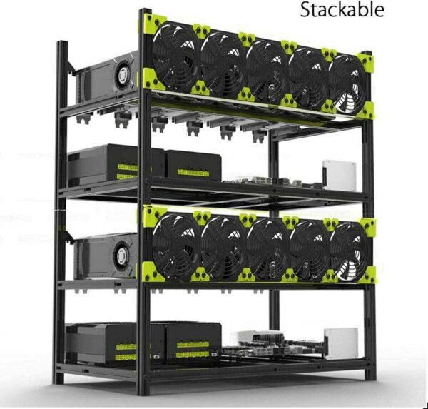 HLL Professional 6/8 GPU Miner Mining Case Aluminum Frame Mining Rig for ETH ZEC/Bitcoin Crypto Coin Currency Mining Veddha (6GPU) - Image 6