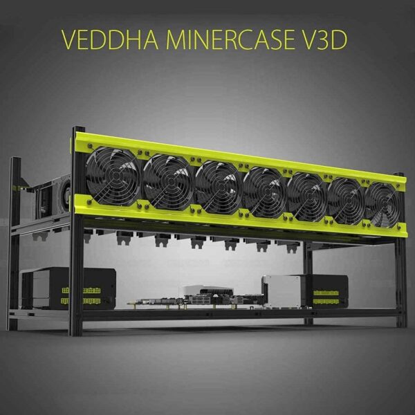 HLL Professional 6/8 GPU Miner Mining Case Aluminum Frame Mining Rig for ETH ZEC/Bitcoin Crypto Coin Currency Mining Veddha (6GPU) - Image 16