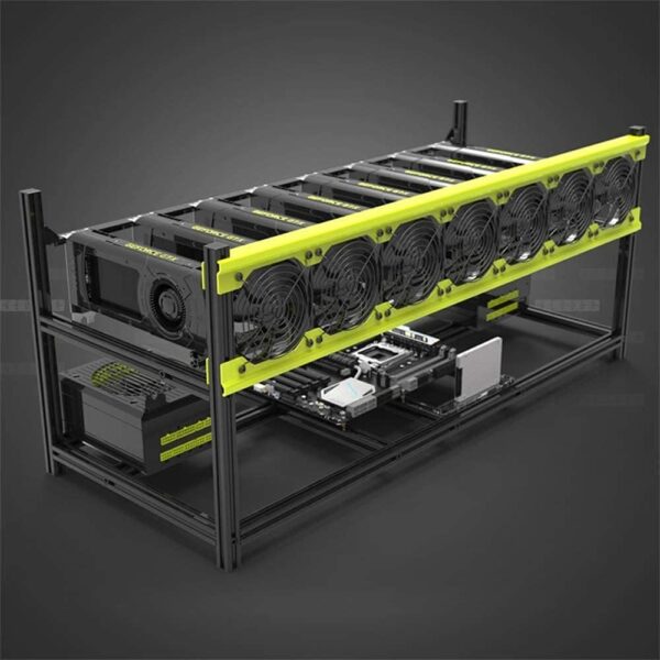 HLL Professional 6/8 GPU Miner Mining Case Aluminum Frame Mining Rig for ETH ZEC/Bitcoin Crypto Coin Currency Mining Veddha (6GPU) - Image 17