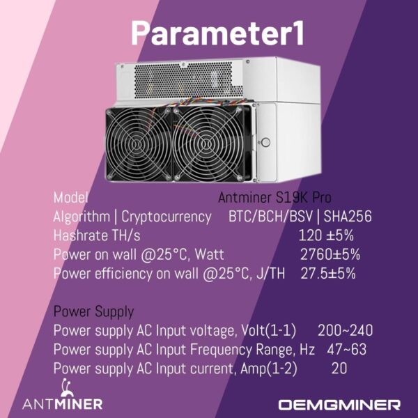 New Antminer S19k pro 120T Asic Miner 2760W Bitmain Crypto BTC Bitcoin Miner Mining Include PSU in Stock by OEMGMINER (S19k Pro 120T 2760W) - Image 6