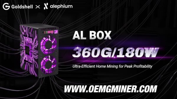 New Goldshell AL Box Asic Miner 360G 180W Alephium Miner Crypto Mining with PSU by OEMGMINER - Image 3