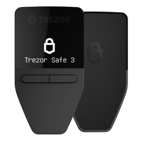 Trezor Safe 3 - Passphrase & Secure Element Protected Crypto Hardware Wallet - Buy, Store, Manage Digital Assets Simply and Safely (Cosmic Black)