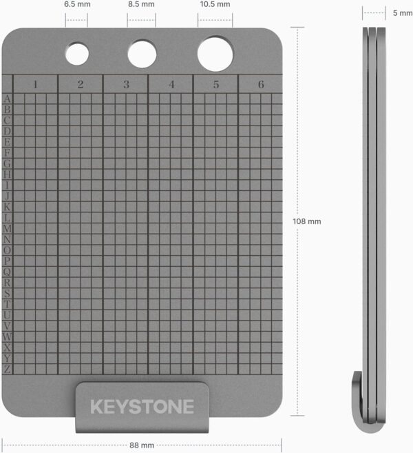 KEYSTONE Crypto Seed Storage, Cryptosteel Capsule Metal Wallet, Cold Storage Backup, 24 Words Bitcoin Key Phrase Storage, Steel Plate, Compatible with Ledger, Trezor, KeepKey (Keystone Tablet Plus) - Image 12