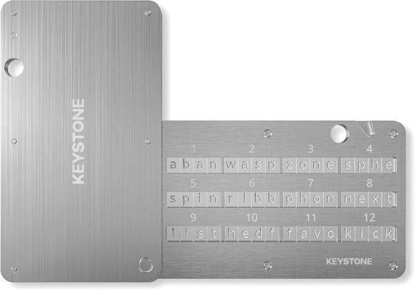 KEYSTONE Crypto Seed Storage, Cryptosteel Capsule Metal Wallet, Cold Storage Backup, 24 Words Bitcoin Key Phrase Storage, Steel Plate, Compatible with Ledger, Trezor, KeepKey (Keystone Tablet Plus) - Image 15