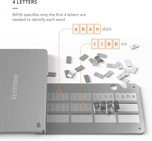 KEYSTONE Crypto Seed Storage, Cryptosteel Capsule Metal Wallet, Cold Storage Backup, 24 Words Bitcoin Key Phrase Storage, Steel Plate, Compatible with Ledger, Trezor, KeepKey (Keystone Tablet Plus) - Image 16