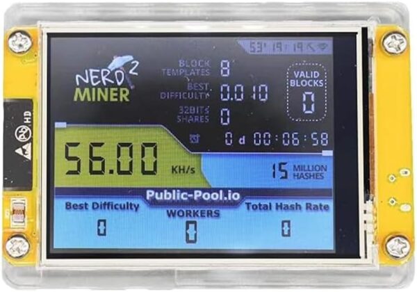 Bitcoins Miner USB NerdMiner V2 ESP32 Hashrate 54K/S 2.8 Inch Smart Display Crypto Solo Lottery Miner btc miner Solo miner Mining Machine Cryptocurrency Miners DIY Miner