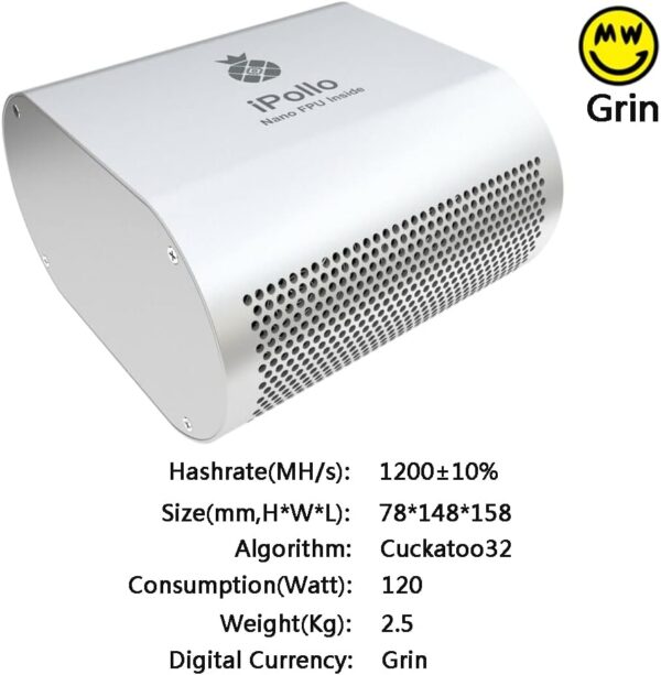 New iPollo G1 Mini Asic Miner Crypto Miner 1.2G/s 120W Home Miner with PSU by OEMGMINER - Image 5